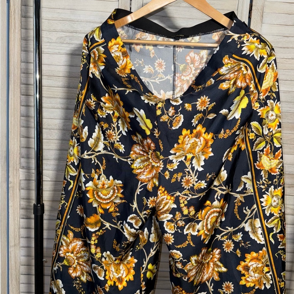 XL NWOT | Kobi Halperin | Floral Women's 100% Silk | Blouse & Cropped Pants - Picture 7 of 10